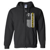 Best Firefighter Dad Ever Flag Full Zip Hoodie