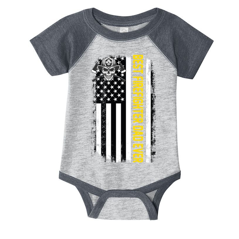 Best Firefighter Dad Ever Flag Infant Baby Jersey Bodysuit