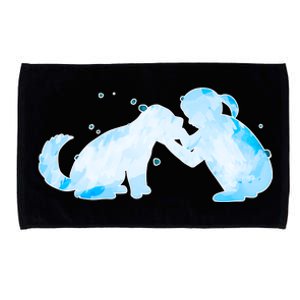 Best Friends Child With Dog Microfiber Hand Towel