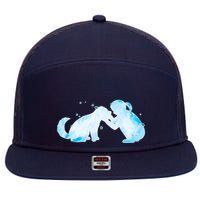 Best Friends Child With Dog 7 Panel Mesh Trucker Snapback Hat