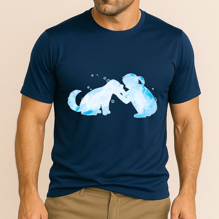 Best Friends Child With Dog Cooling Performance Crew T-Shirt