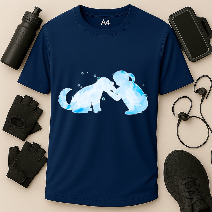 Best Friends Child With Dog Cooling Performance Crew T-Shirt