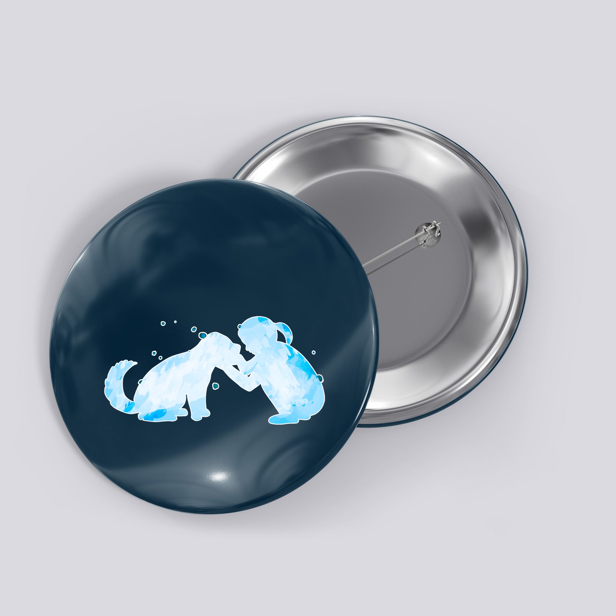 Best Friends Child With Dog Button