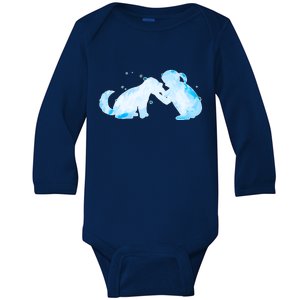 Best Friends Child With Dog Baby Long Sleeve Bodysuit