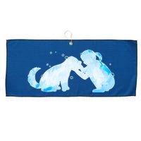 Best Friends Child With Dog Large Microfiber Waffle Golf Towel