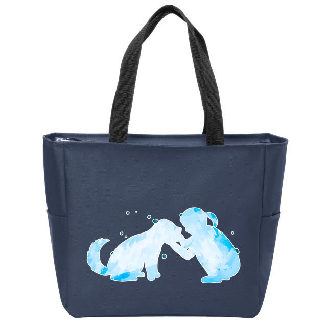 Best Friends Child With Dog Zip Tote Bag