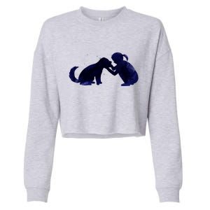 Best Friends Child With Dog Cropped Pullover Crew