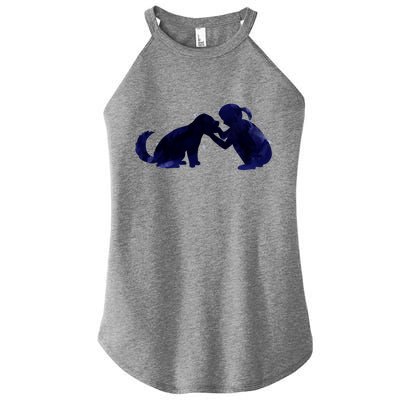 Best Friends Child With Dog Women's Perfect Tri Rocker Tank