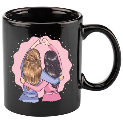 Best Friends Heart 11oz C Handle Ceramic Mug