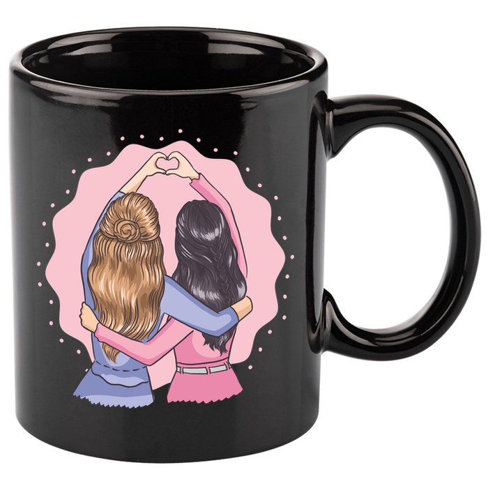 Best Friends Heart 11oz C Handle Ceramic Mug