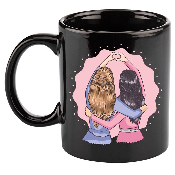 Best Friends Heart 11oz C Handle Ceramic Mug
