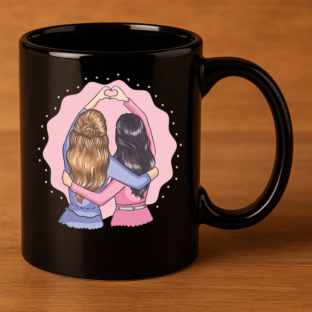 Best Friends Heart 11oz C Handle Ceramic Mug