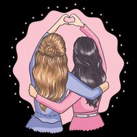 Best Friends Heart Drawstring Bag