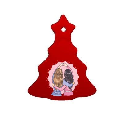 Best Friends Heart Ceramic Tree Ornament