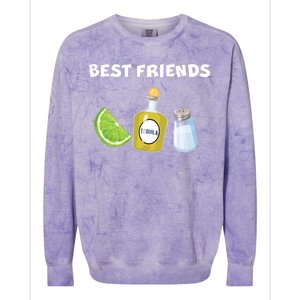 Best Friends Lime Tequila Salt Colorblast Crewneck Sweatshirt