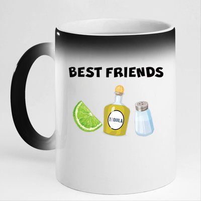 Best Friends Lime Tequila Salt 11oz Black Color Changing Mug