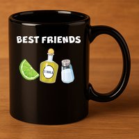 Best Friends Lime Tequila Salt 11oz C Handle Ceramic Mug