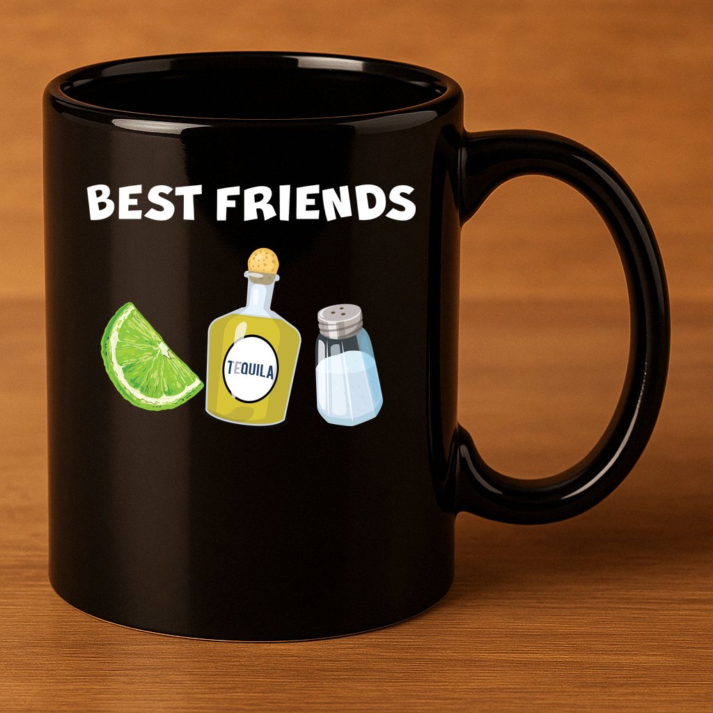 Best Friends Lime Tequila Salt 11oz C Handle Ceramic Mug