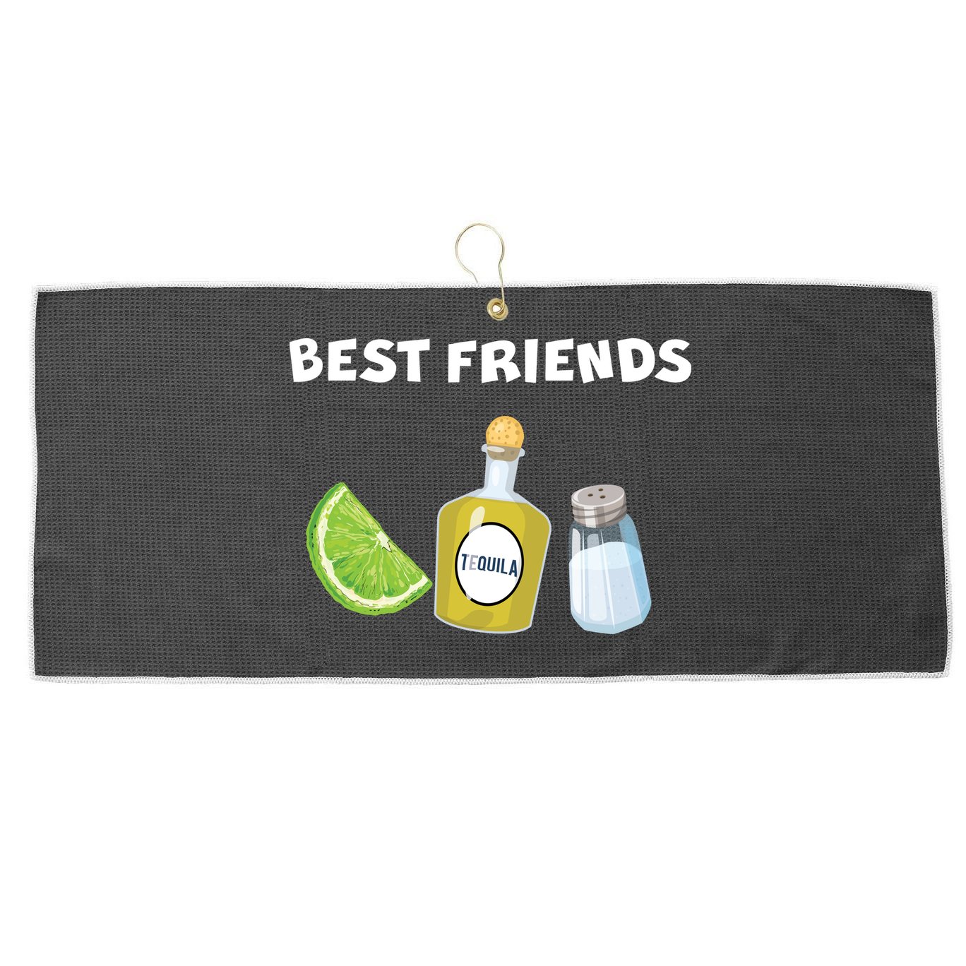 Best Friends Lime Tequila Salt Large Microfiber Waffle Golf Towel