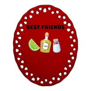 Best Friends Lime Tequila Salt Ceramic Oval Ornament