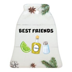 Best Friends Lime Tequila Salt Ceramic Bell Ornament