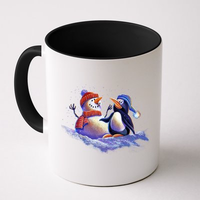Best Friends Snowman and Penguin Mug