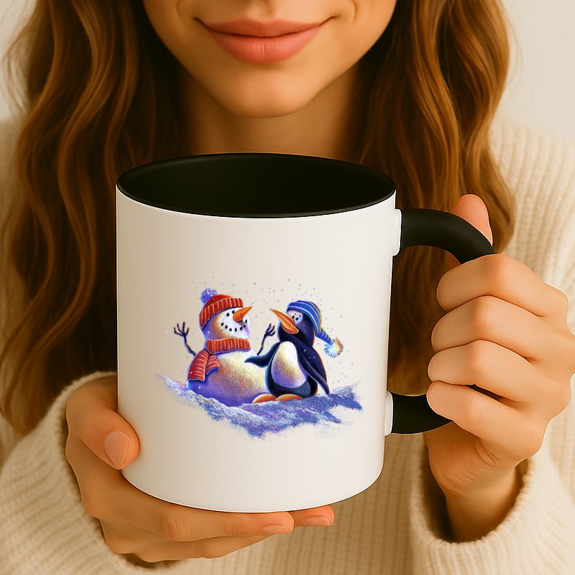 Best Friends Snowman and Penguin Mug