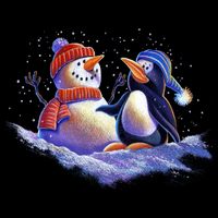 Best Friends Snowman and Penguin Mug