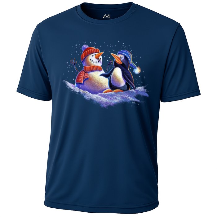 Best Friends Snowman and Penguin Cooling Performance Crew T-Shirt