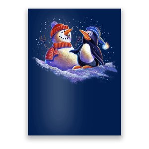 Best Friends Snowman and Penguin Poster