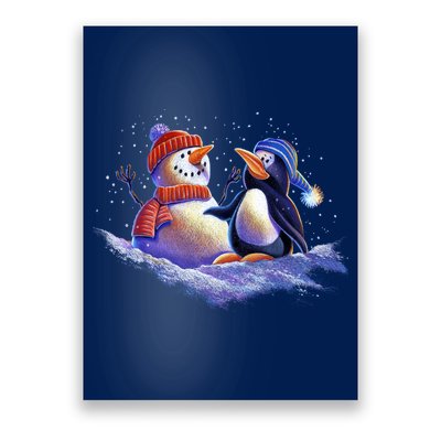 Best Friends Snowman and Penguin Poster