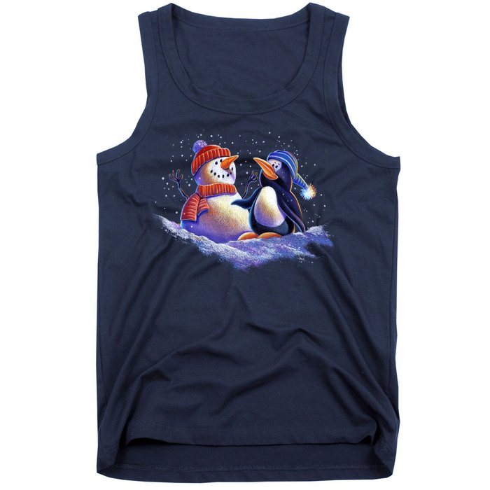 Best Friends Snowman and Penguin Tank Top