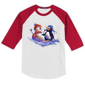 Best Friends Snowman and Penguin Kids Colorblock Raglan Jersey