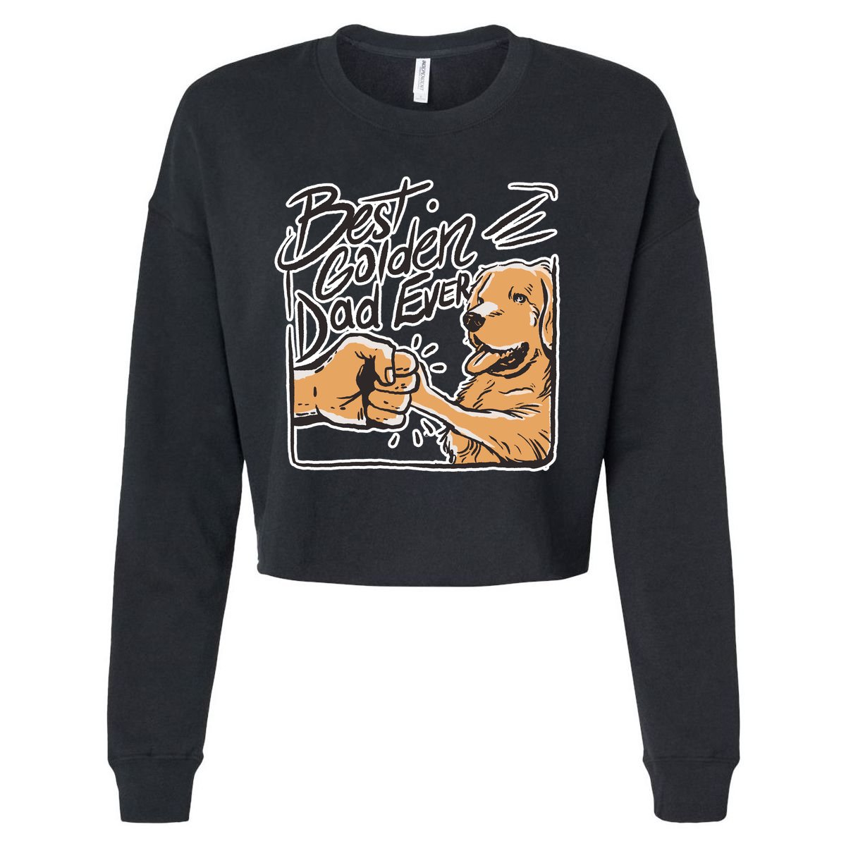 Best Golden Dad Ever Cropped Pullover Crew