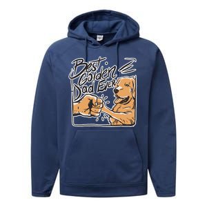 Best Golden Dad Ever Performance Fleece Hoodie