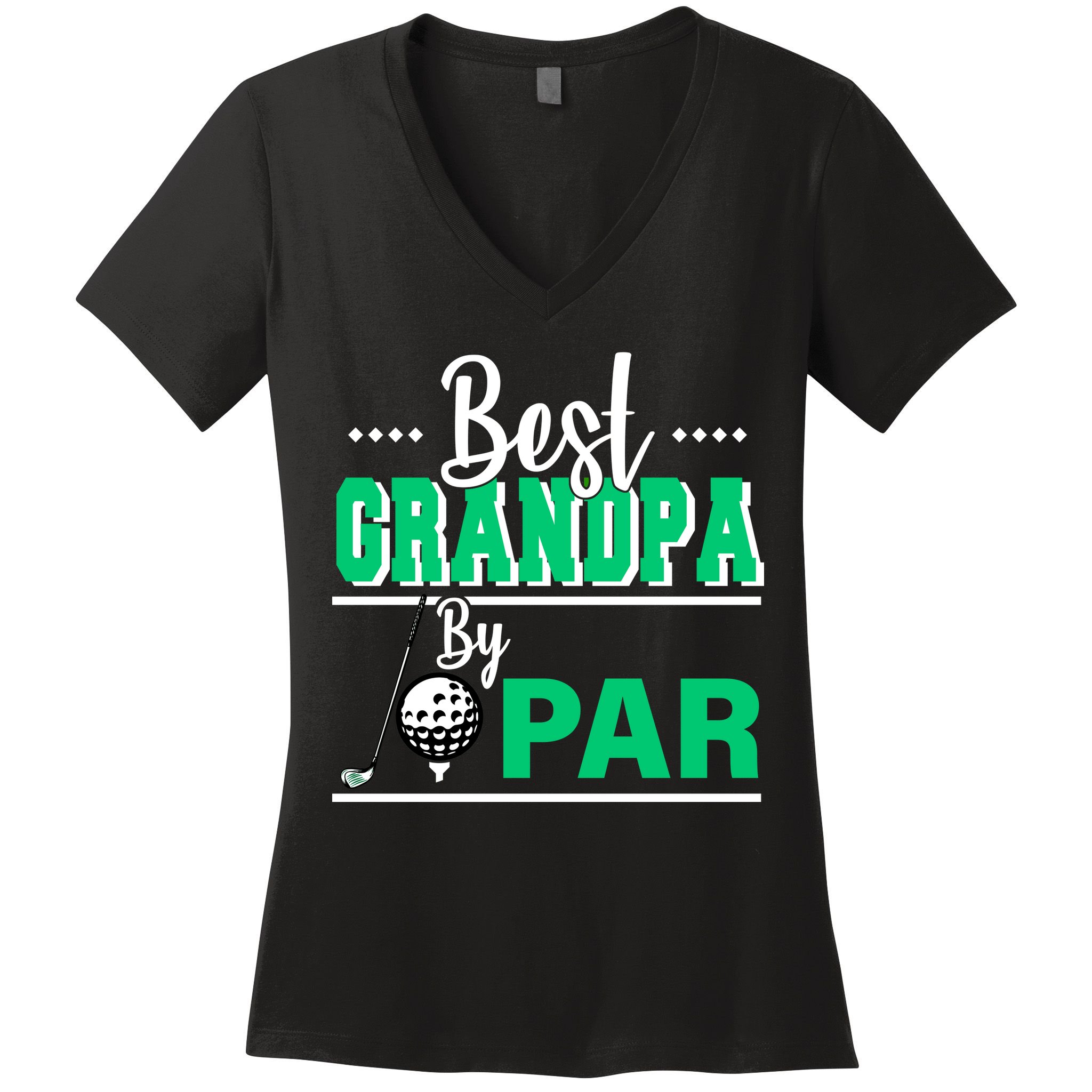 Best Grandpa By Par Women's V-Neck T-Shirt
