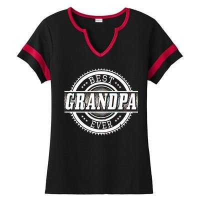 Best Grandpa Ever Ladies Halftime Notch Neck Tee