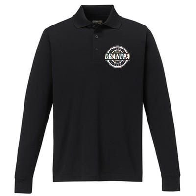 Best Grandpa Ever Performance Long Sleeve Polo