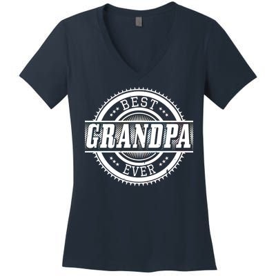 Best Grandpa Ever Women's V-Neck T-Shirt