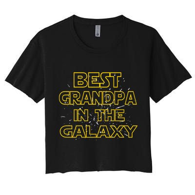 Best Grandpa In The Galaxy Women's Crop Top Tee