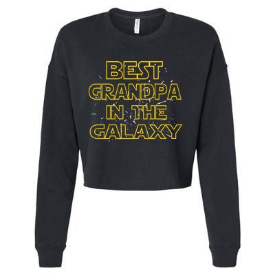 Best Grandpa In The Galaxy Cropped Pullover Crew
