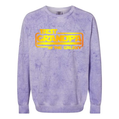 Best Grandpa In The Galaxy Funny Colorblast Crewneck Sweatshirt