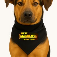 Best Grandpa In The Galaxy Funny USA-Made Doggie Bandana