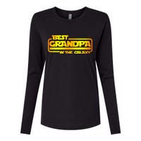 Best Grandpa In The Galaxy Funny Womens Cotton Relaxed Long Sleeve T-Shirt