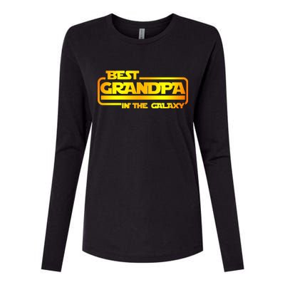 Best Grandpa In The Galaxy Funny Womens Cotton Relaxed Long Sleeve T-Shirt