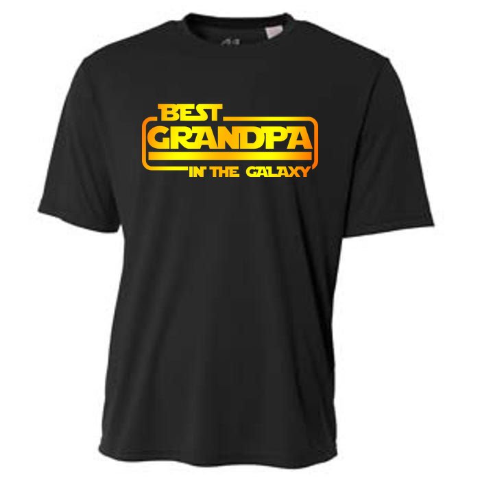 Best Grandpa In The Galaxy Funny Cooling Performance Crew T-Shirt