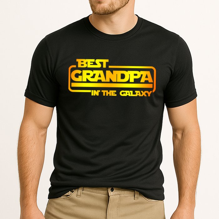 Best Grandpa In The Galaxy Funny Cooling Performance Crew T-Shirt