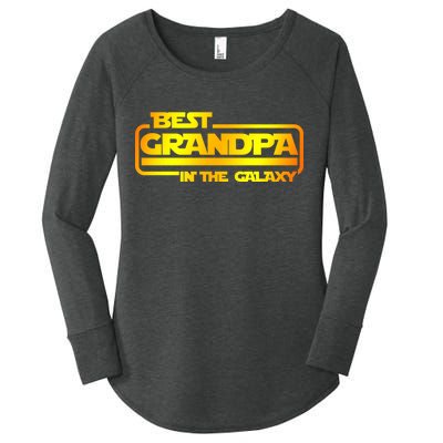 Best Grandpa In The Galaxy Funny Women's Perfect Tri Tunic Long Sleeve Shirt