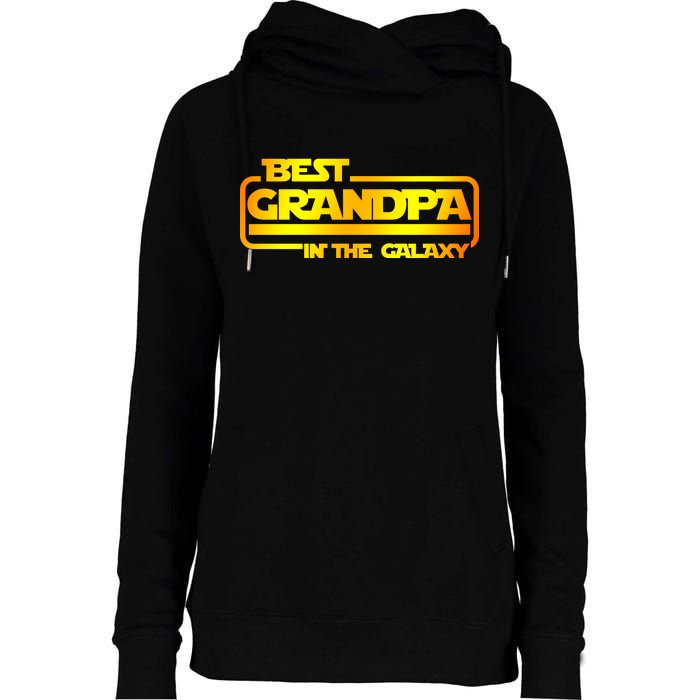 Best Grandpa In The Galaxy Funny Womens Funnel Neck Pullover Hood