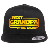 Best Grandpa In The Galaxy Funny Flat Bill Trucker Hat